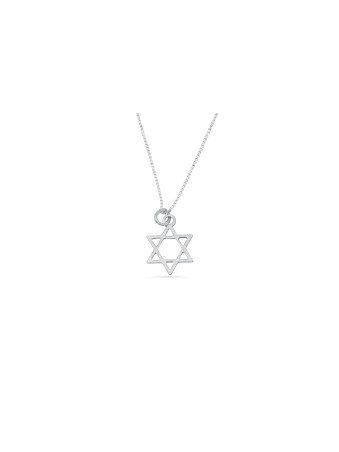 תליון כסף קומפקטי מגן דוד, שרשרת משפחתית מכסף סטרלינג
